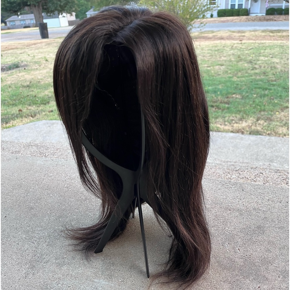 100% Human Hair Wig - Unworn - Lace Front- Dark - Medium Length